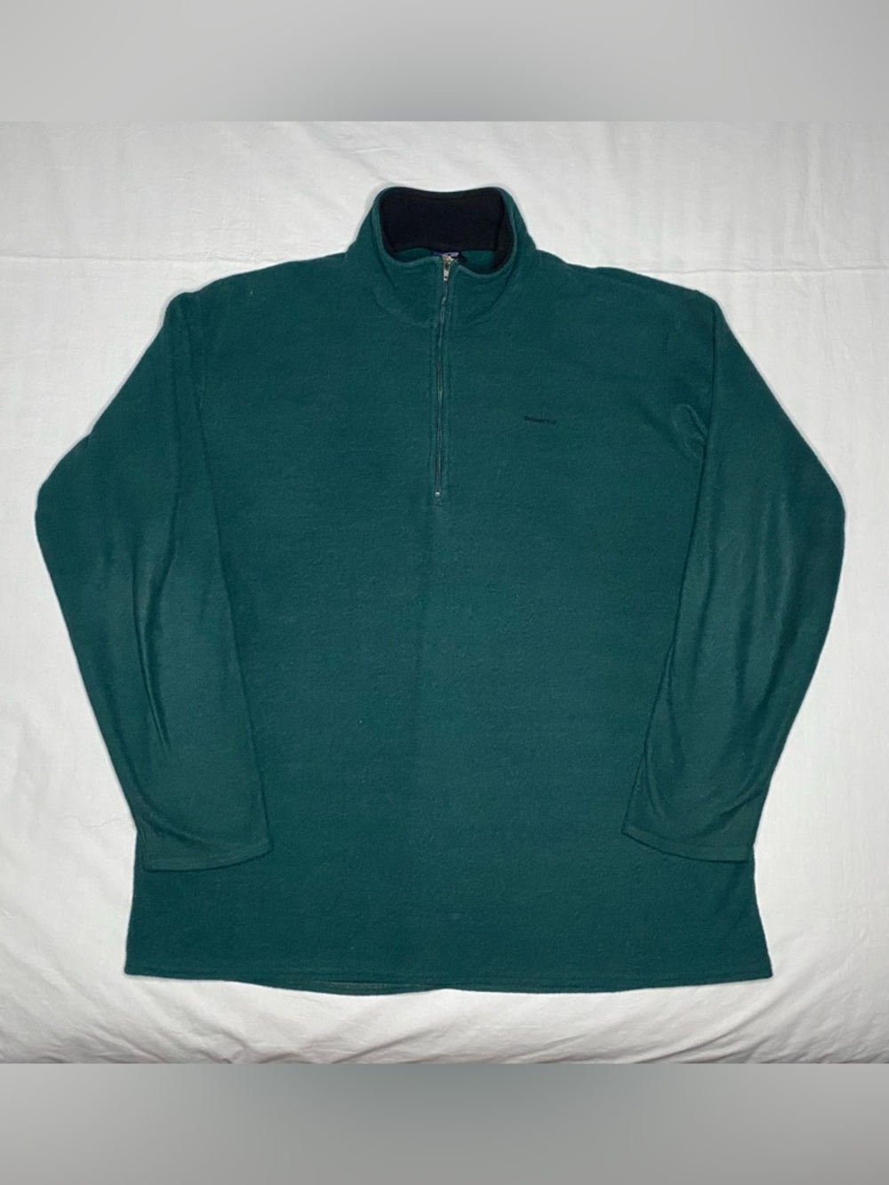 VTG Patagonia Capilene 1/4 Zip Fleece Pullover Mens XL Made in USA Teal Green
